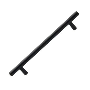 Pack of 6 x Hollow Stainless Steel Barrel Handle, Matt Black, 160mm