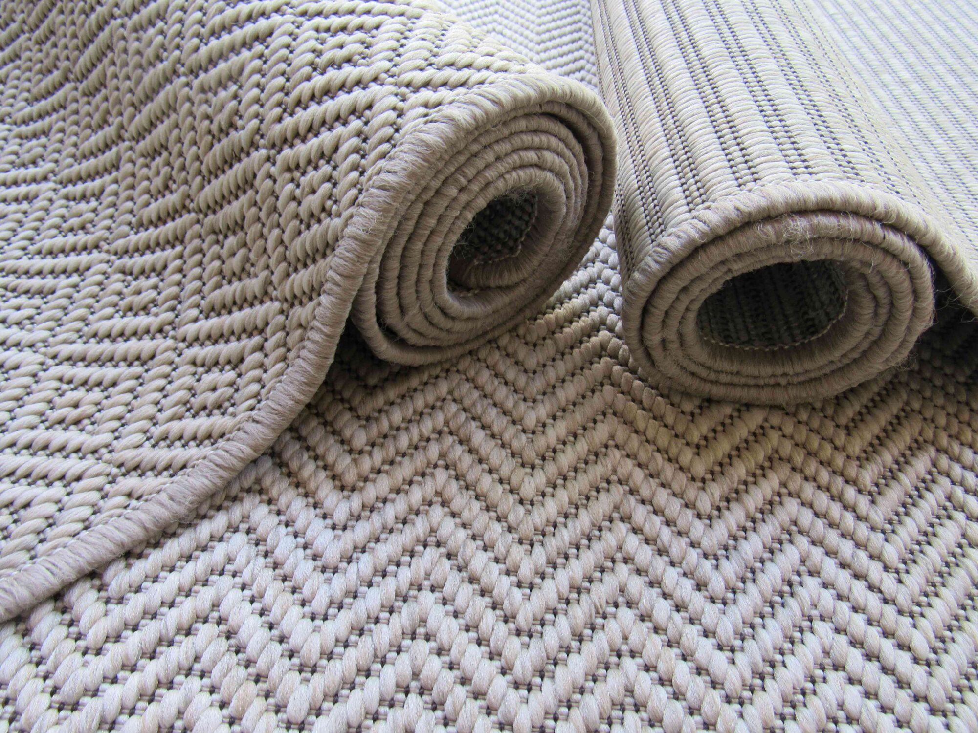 BK Carpets & Rugs – Indoor Outdoor Ziggy Runner – Light Beige - 80cm x 4.5m