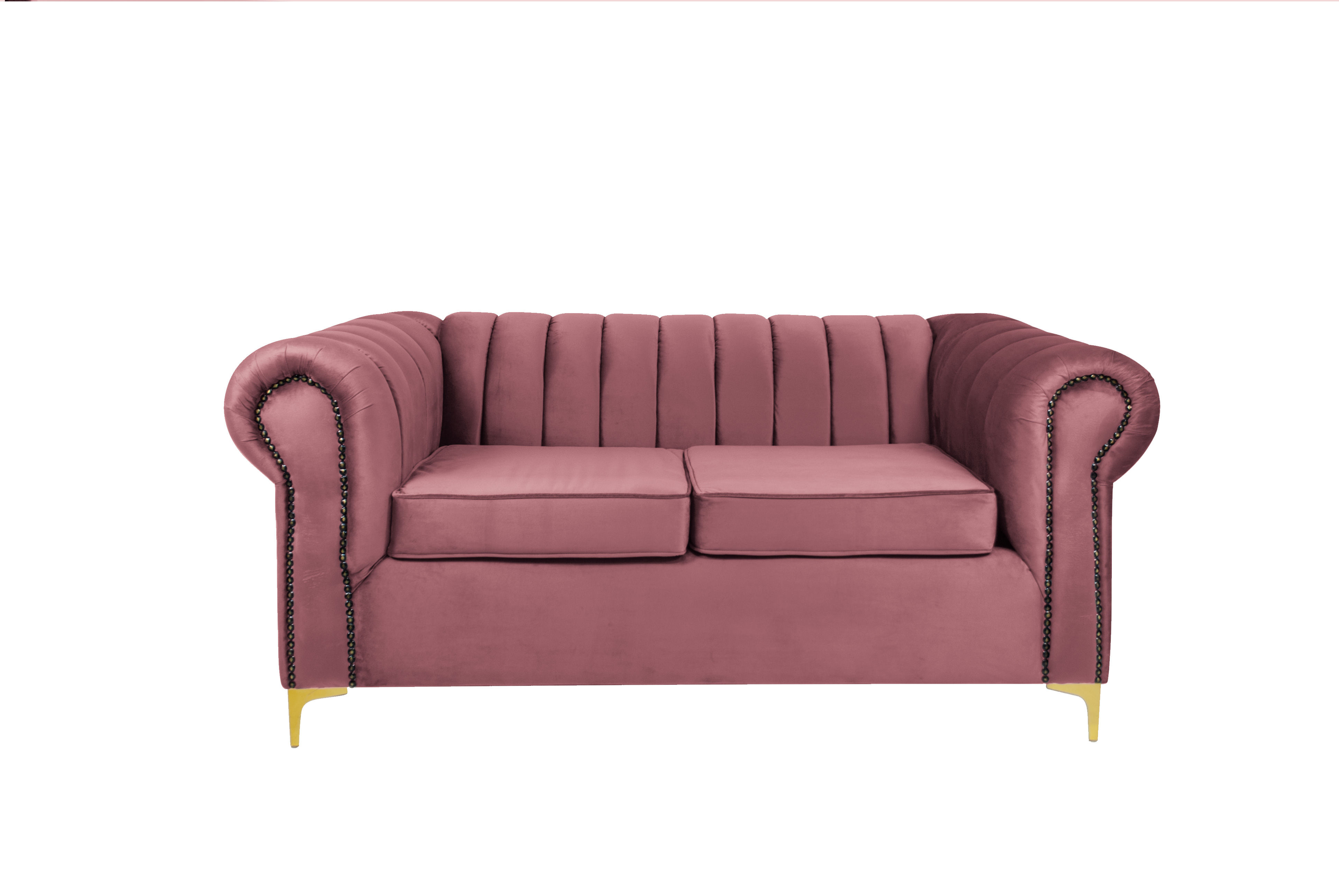 Latina 2 Seater Stripe Couch - Pink