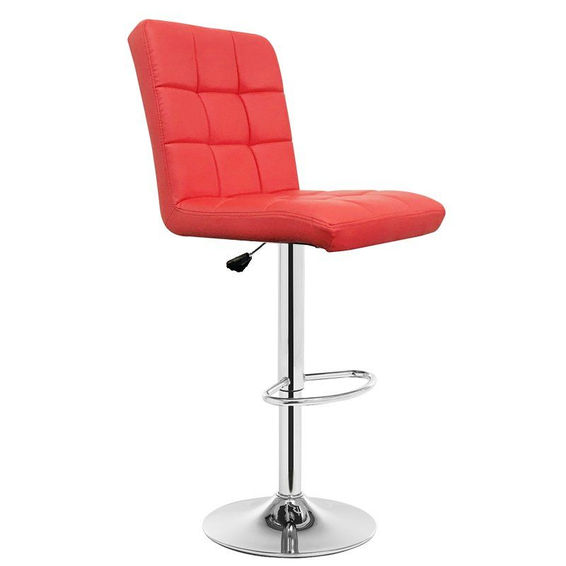 Leather bar stool - Red - 1 Pack