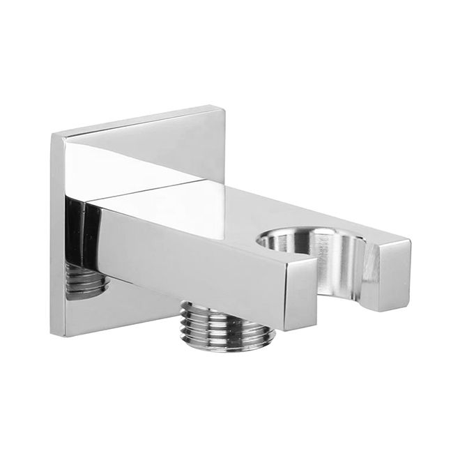 Devario Premio Shower Outlet Elbow With Holder Square Brass -Chrome