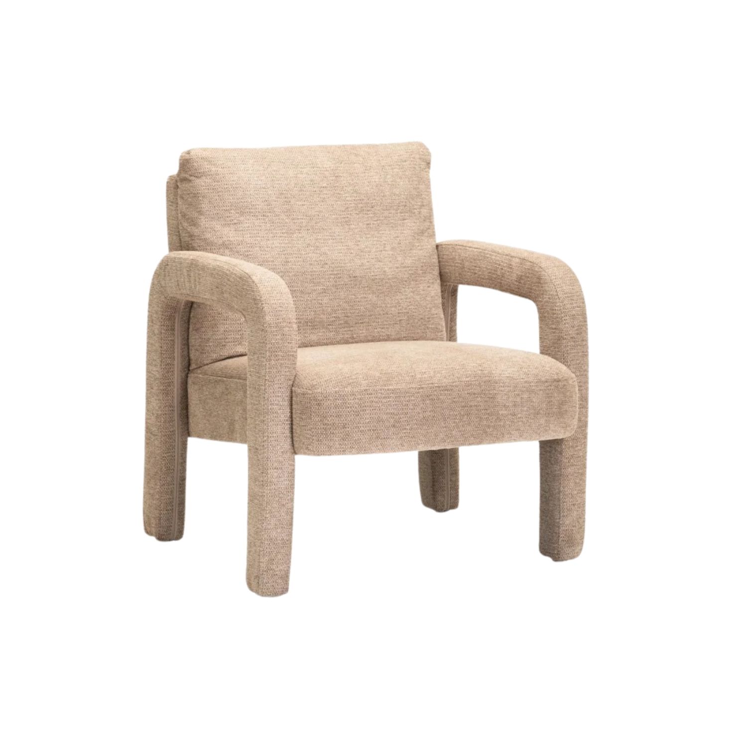 Textured Fabric Upholstered Accent Chair - Oatmeal