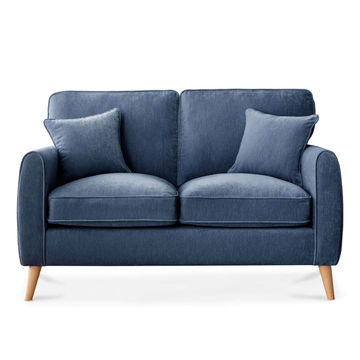 Amy Velvet 2 Seater Sofa /Couch - Dark Blue