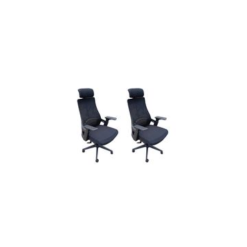 Set Of 2 Ergonomic Mesh Adjustable Office Chair With Headrest And Armrest