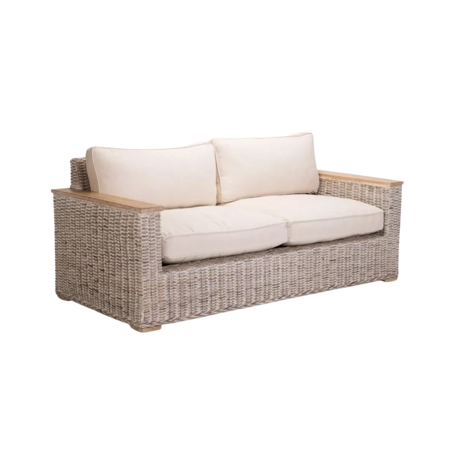 Kubu Whitewash 2.5 Seater Outdoor Couch