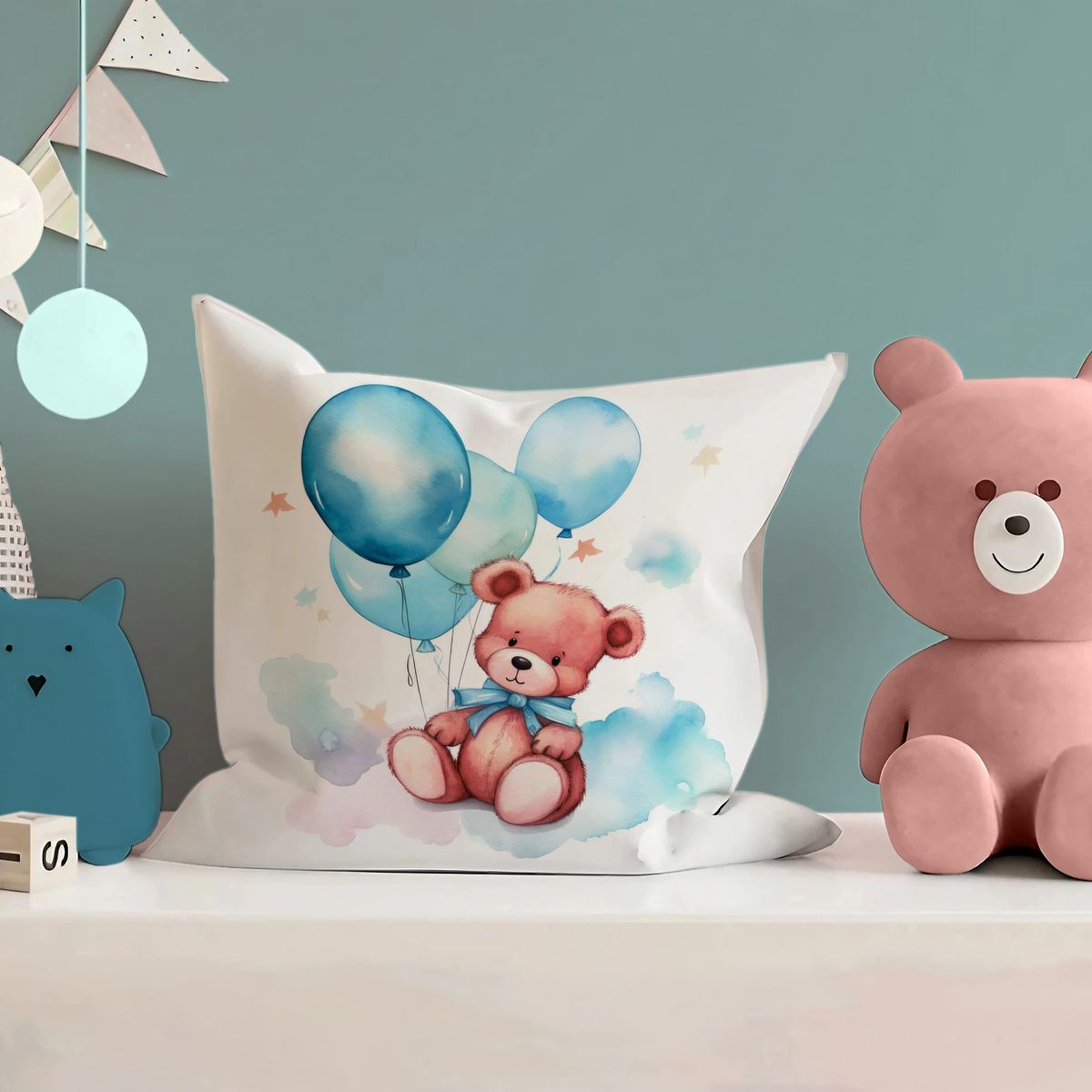Cyan Balloon Teddy Luxury Scatter Large