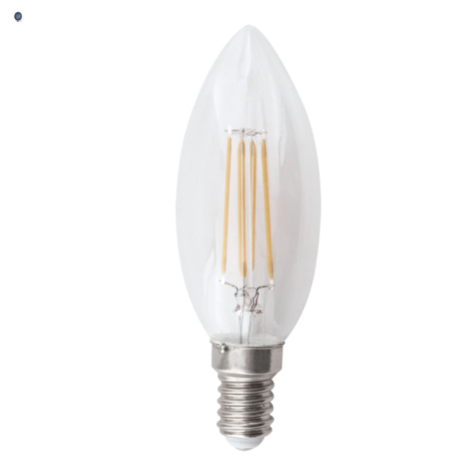 4.5W Dimmable Warm White LED Filament Candle Bulb