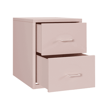 Steel Desk Organizer 2 Drawer Desktop Storage Cabinet - Pink