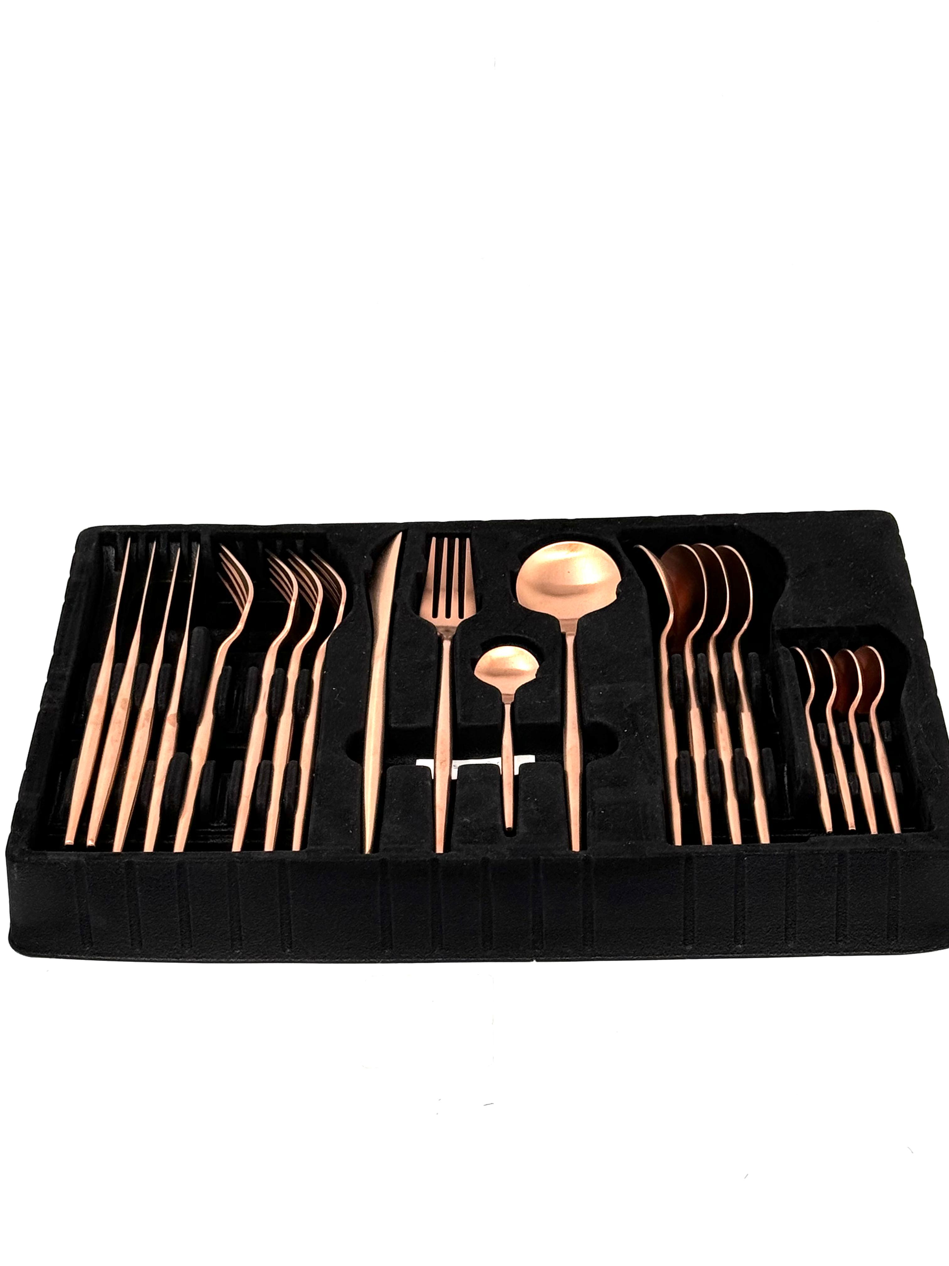 Rose Gold 24 Piece Cutlery Set