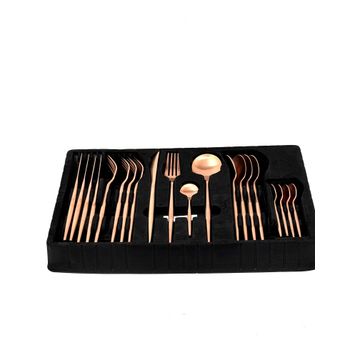 Rose Gold 24 Piece Cutlery Set