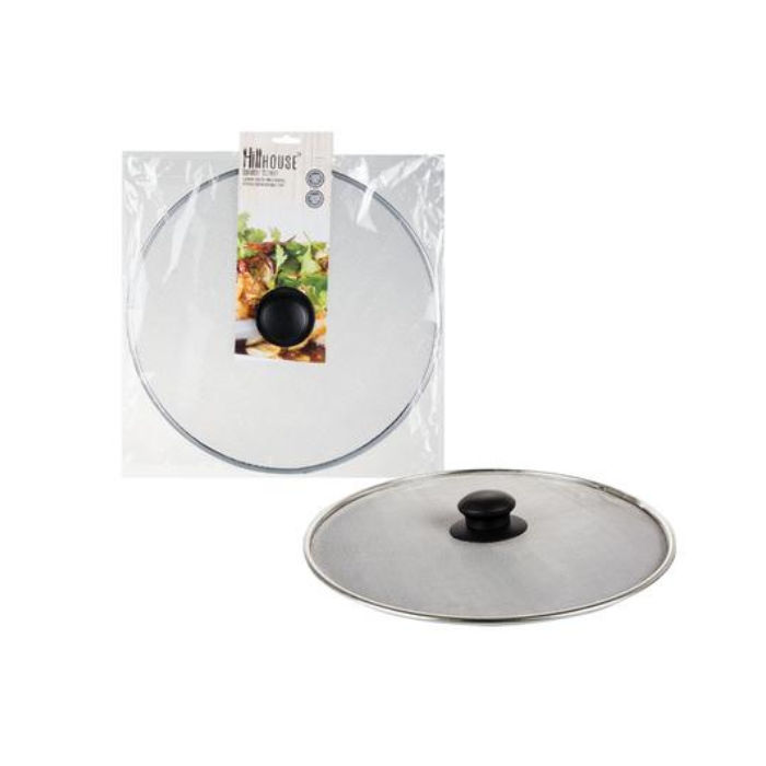 Stainless Steel Food Cover & Spatter Preventer - 28cm (Pack of 3)