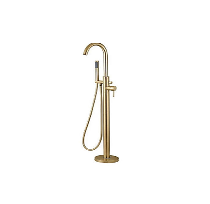 Devario Premio Freestanding Bath Mixer Round Brass -Brushed Gold
