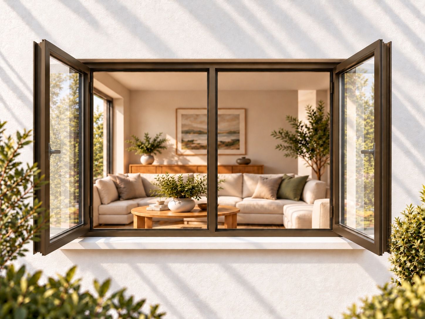 Kenzo Premium Side-Hung Aluminium Window - Bronze, 1200 900 mm, Double Side Opener