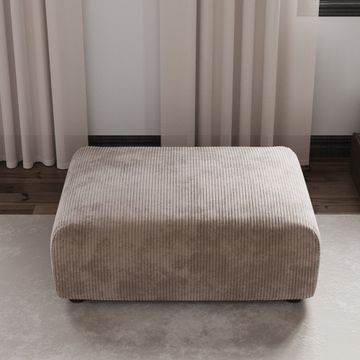 Corduroy Ottoman- Light Brown