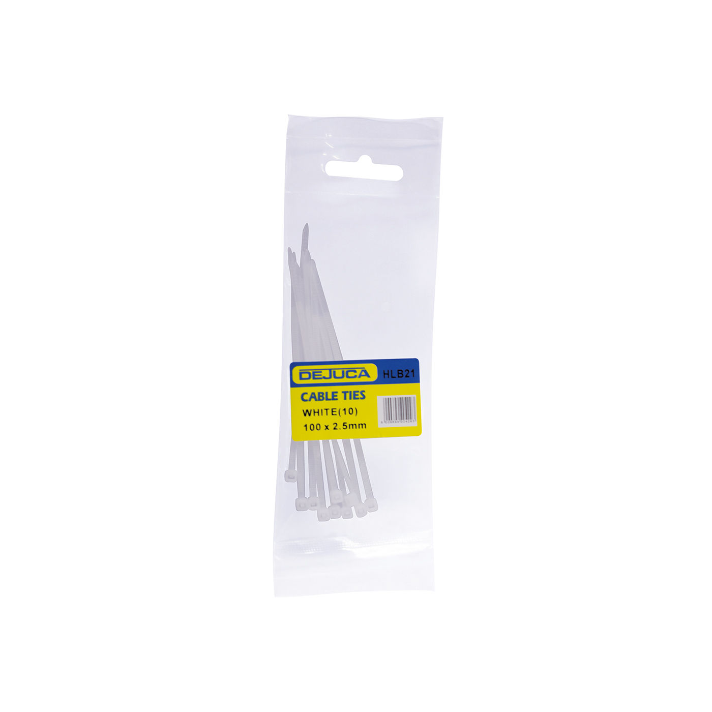 Dejuca - Cable Ties - Natural - 100mm X 2.5mm - 10/pkt - 3 Pack