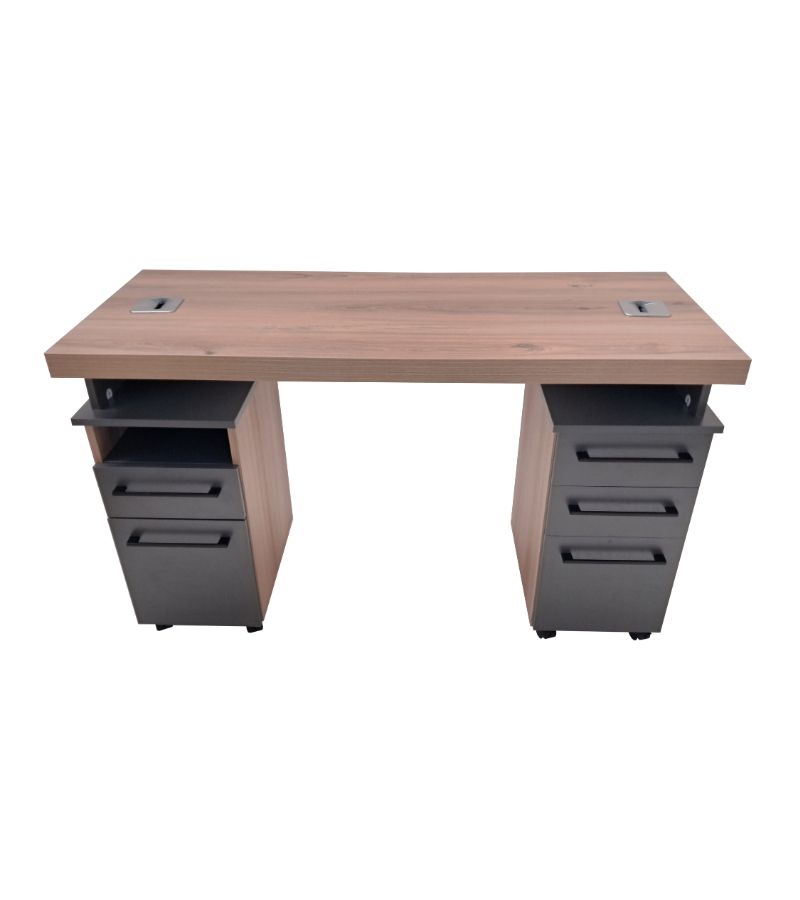 Manicure Table Nail Desk - Sahara & Storm Grey