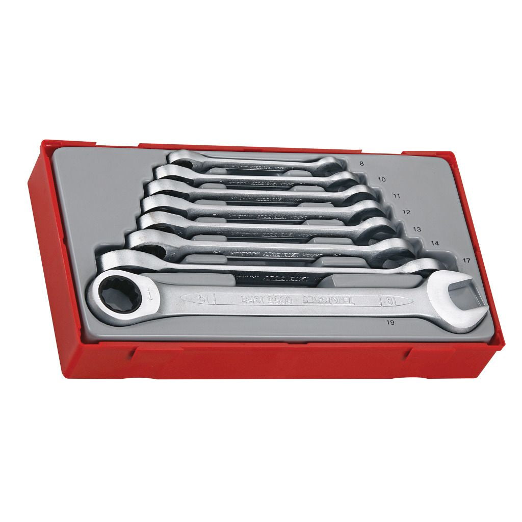 8PC Ratcheting Combination Spanner Set