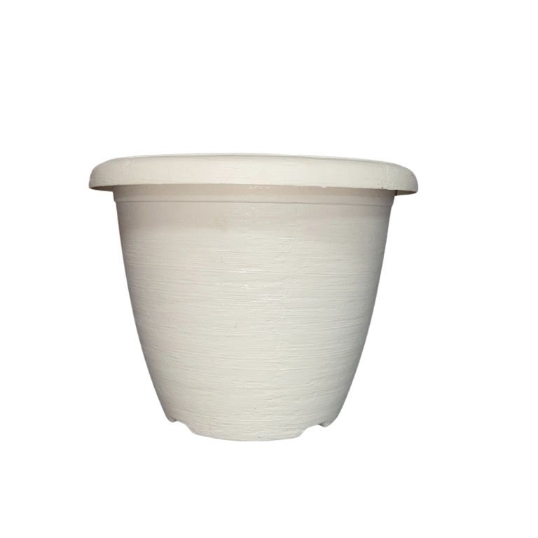 Plastic round pot 25cm - Bianco
