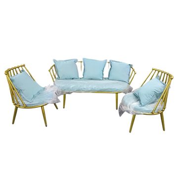 Wrought Iron Outdoor Lounge/Patio Set - Blue