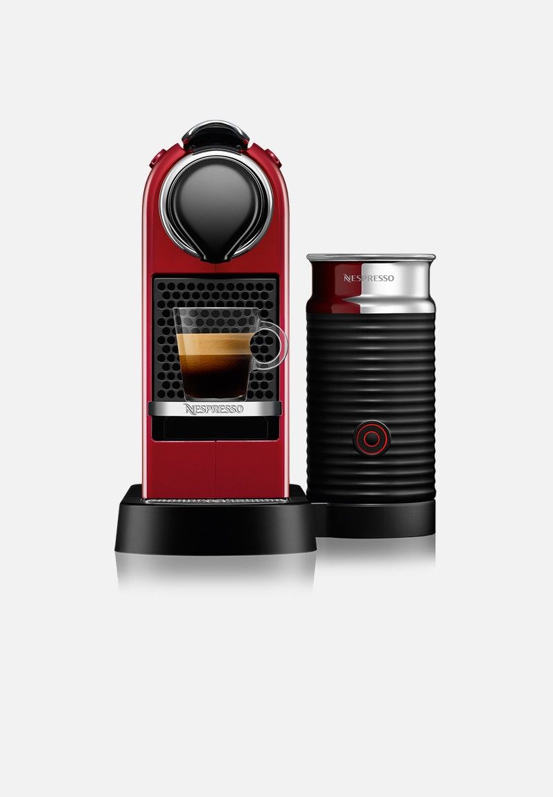 Nespresso Citiz Automatic Espresso Machine With Aeroccino Milk Frother - Cherry Red
