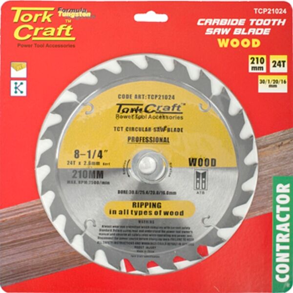 Blade Contractor 210 X 24T 30/1/20/16 Circular Saw Tct