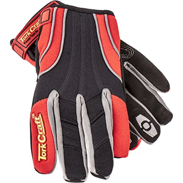 Mechanics Glove Small Synthetic Leather Reinforced Palm Spandex Red