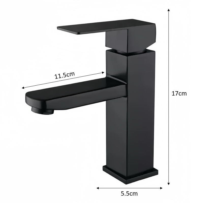 Square Basin Mixer - Black