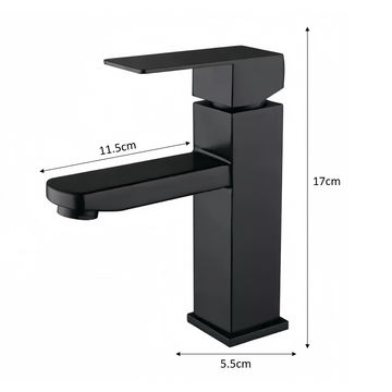 Square Basin Mixer - Black