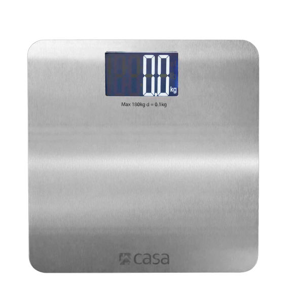 CASA Digital Bathroom Scale - Steel Platform - Large LCD Display