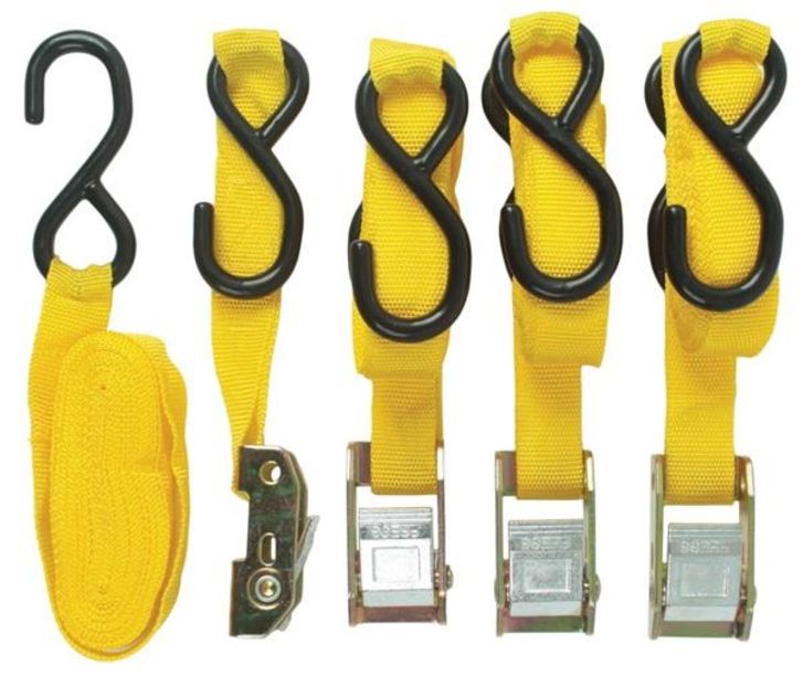 Rough & Tough 4 Piece Cambuckle Tie Down Set - 25 millimetre x 4.6 meter Long