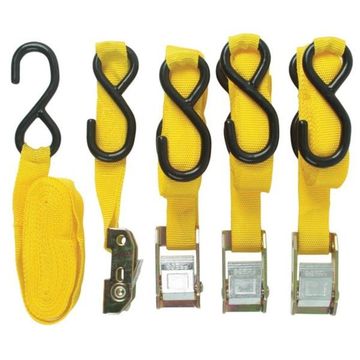 Rough &amp; Tough 4 Piece Cambuckle Tie Down Set - 25 millimetre x 4.6 meter Long