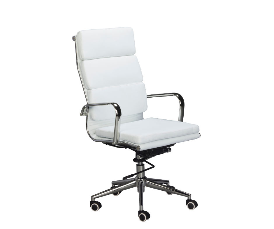 TOCC Classic PU Cushion High Back Office Chair - White