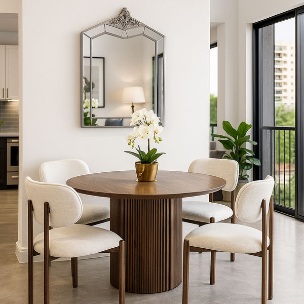 Modern Organic Dining Set with 4 Chairs
