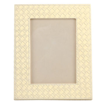 Luxury PU Leather Woven Photo Frame - 7 Inch