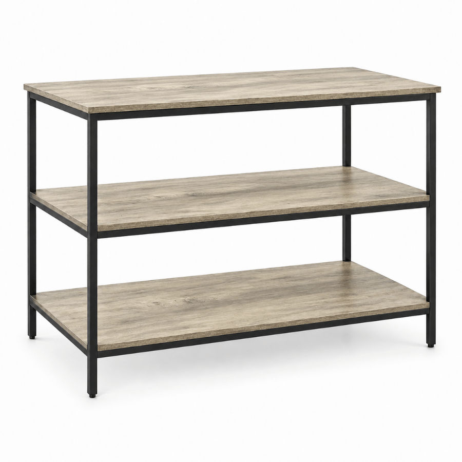 Forge Kitchen Island with 2 Shelves & Lockable Wheels & Adjustable Feet