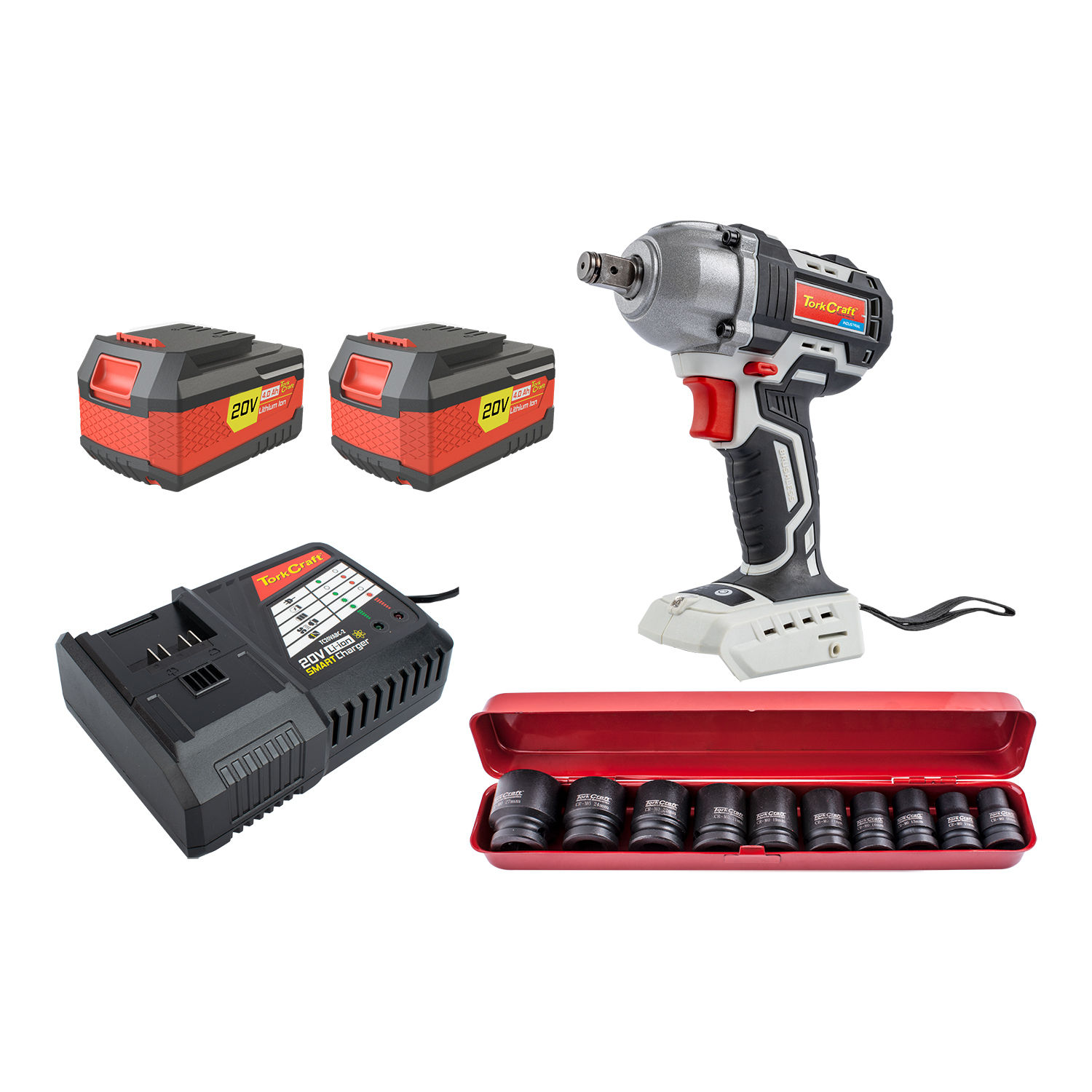 Imp. Wrench 450Nm 2 X 4.0Ah Bat Smart Charger 10Pc Imp Socket Set