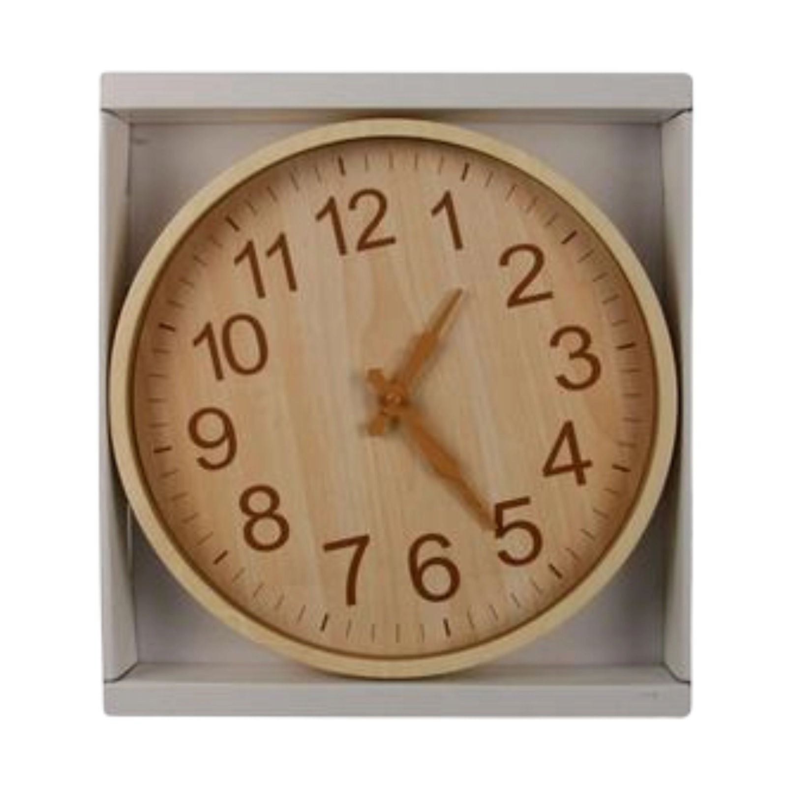 Clock Wall Pl Round Wood-Look 30Cm