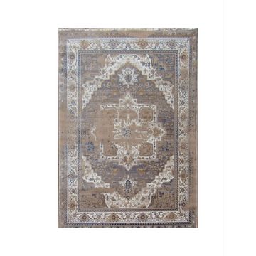 BK Carpets & Rugs - Oriental Inspired Vintage Style Indoor Rug - 2m x 2,9m - Rustic Brown - Grey - White