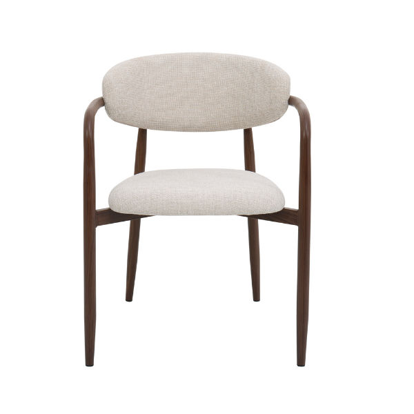 Chair Crazy Lucien ArmChair Walnut Metal Cream Fabric