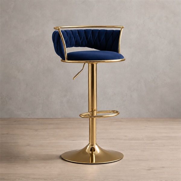 Prestige Home - Luca Velvet Barstool - Blue