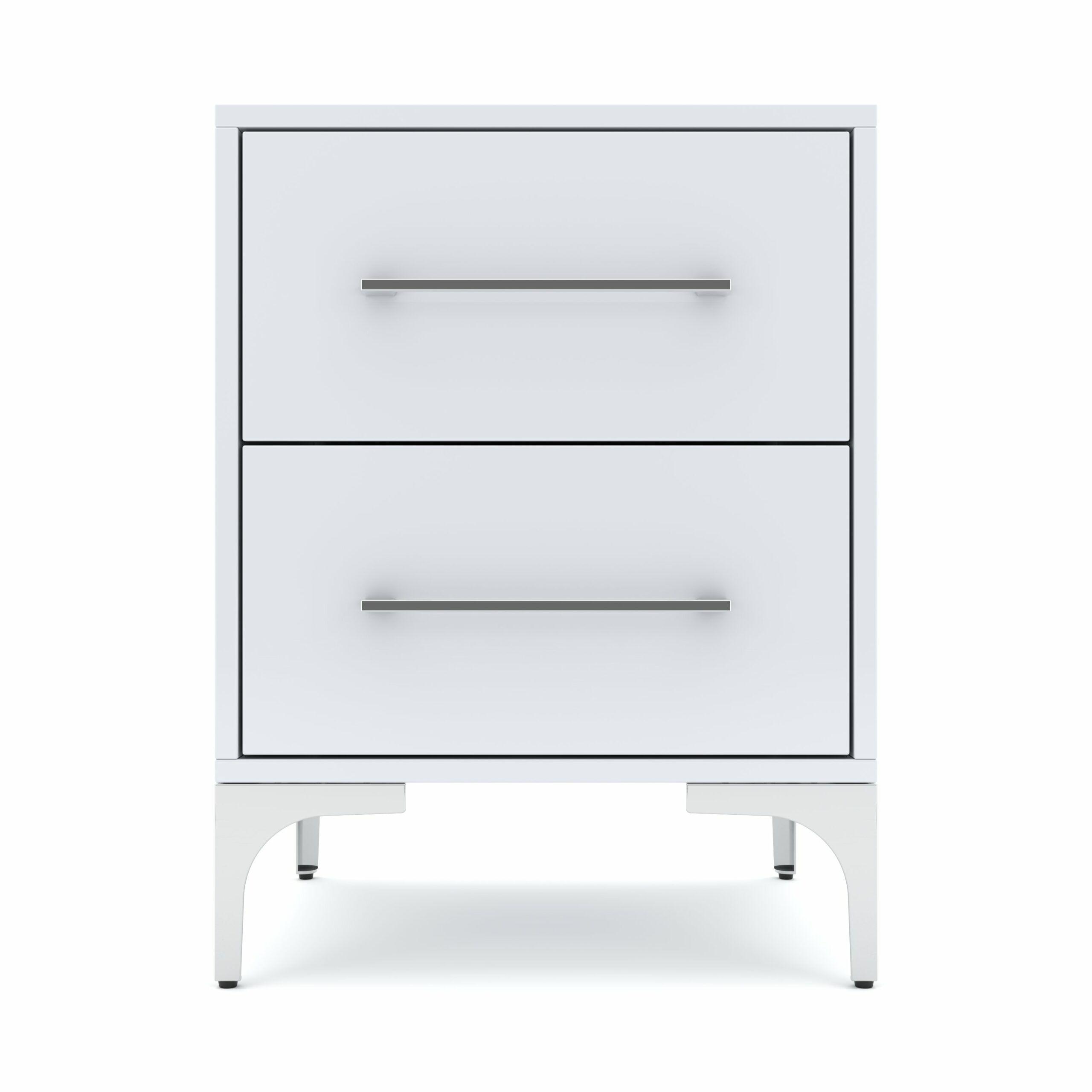 BAM! High Gloss Two Drawer Bedside Table - White