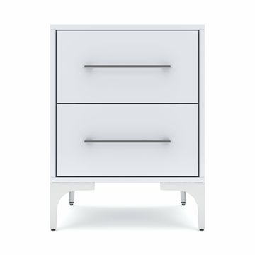 BAM! High Gloss Two Drawer Bedside Table - White