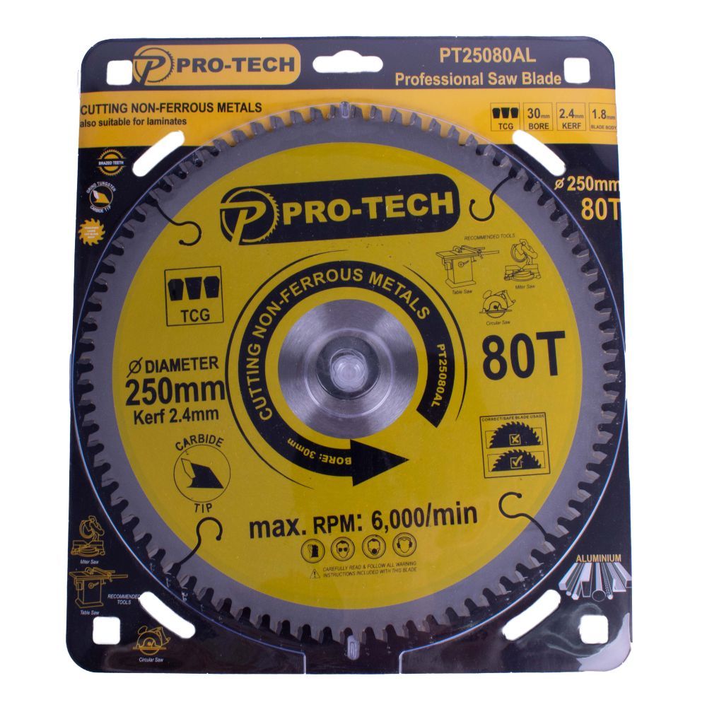 Pro-Tech - Saw Blade Tct 250 x 2.4 x 30 x 80T Alum. Prof.