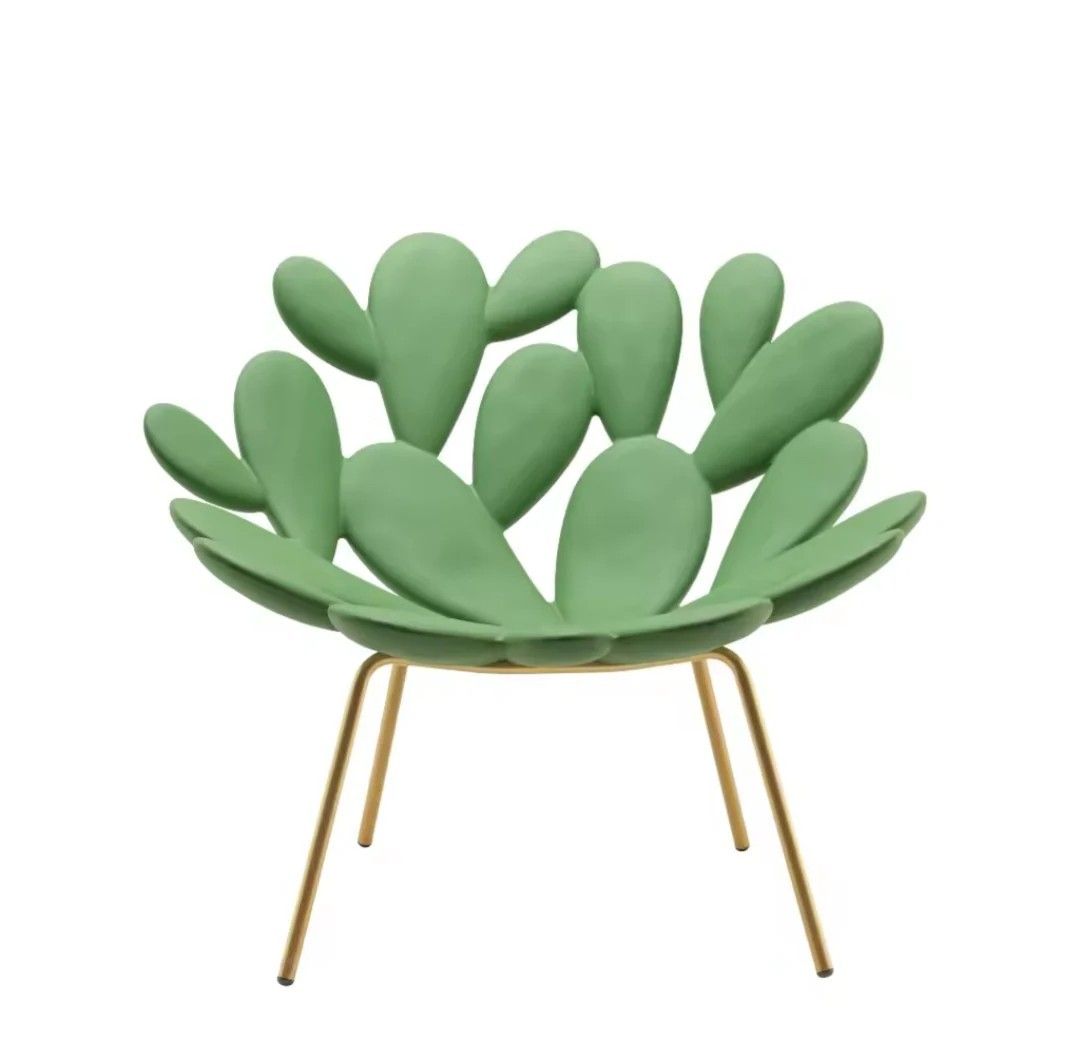 Decorative Accent Chair – Green Petal Design