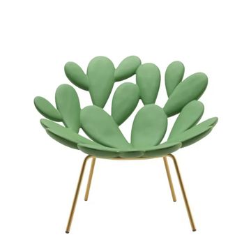 Decorative Accent Chair – Green Petal Design