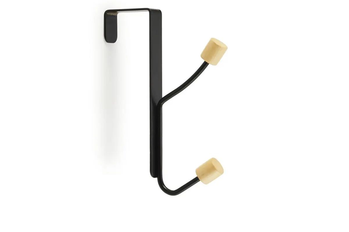 Over Door Hook, Black/Wood (4 pack) BY WOODLY