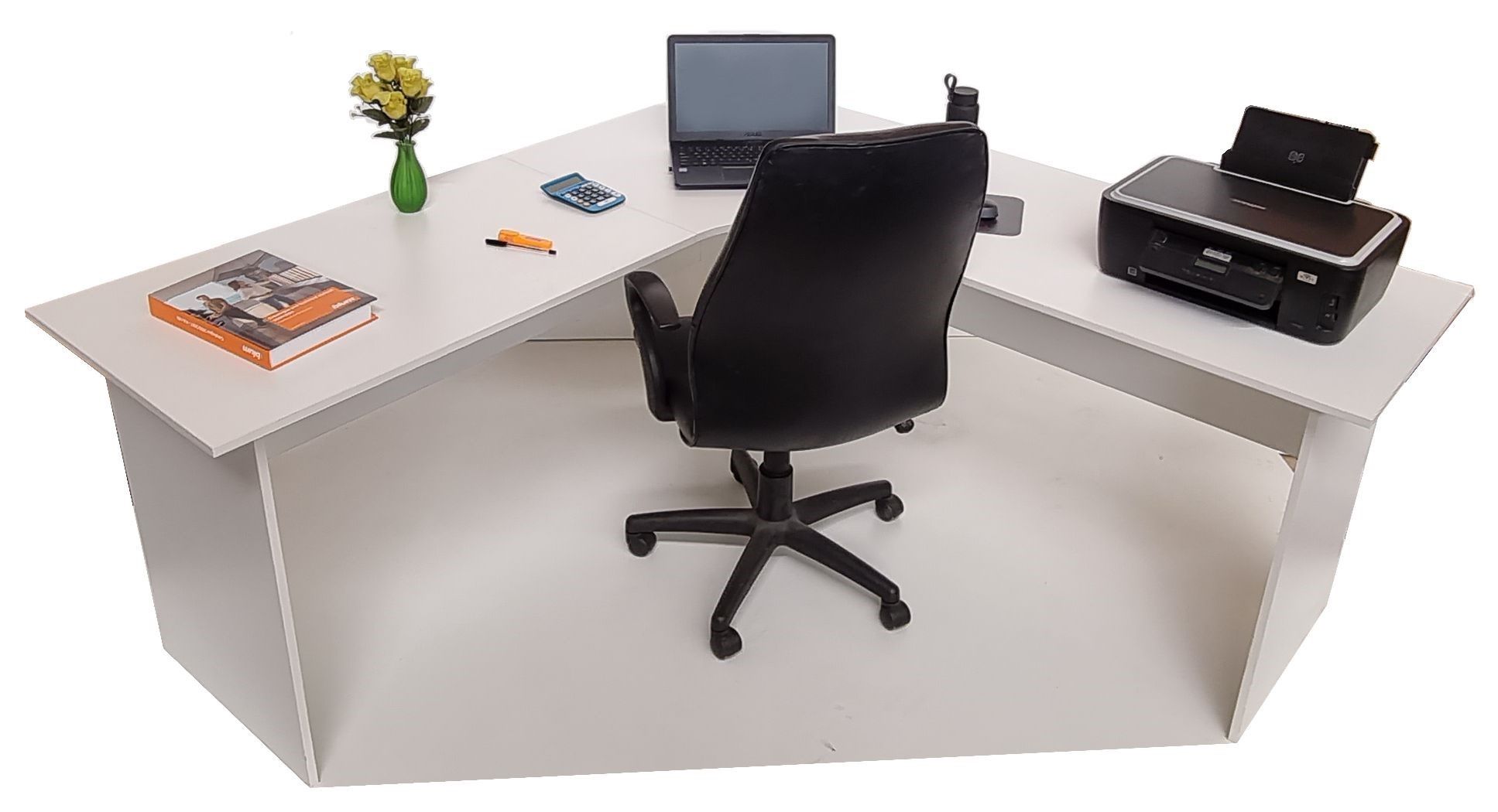 London Corner Desk 180cm - White