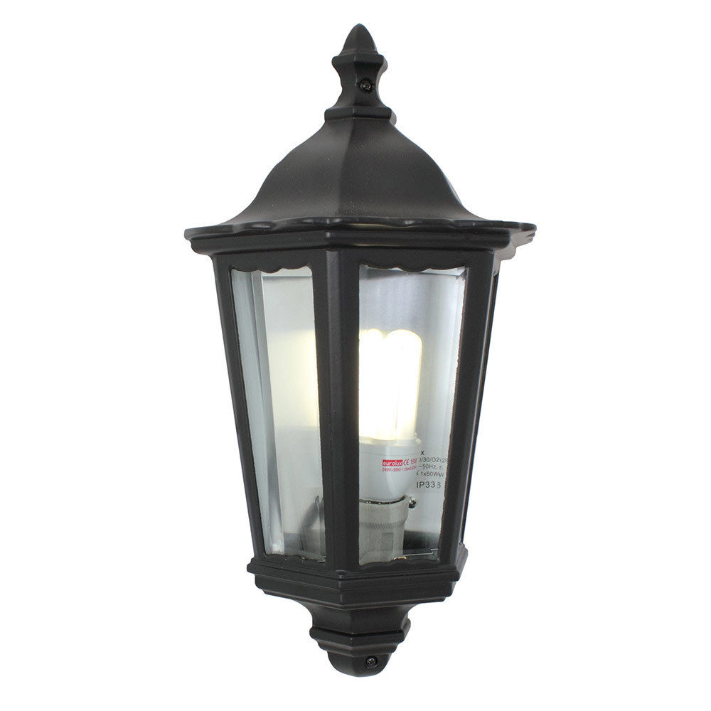 Eurolux - Lantern - 3 Panel - Half Wall - 1xE27 - Black