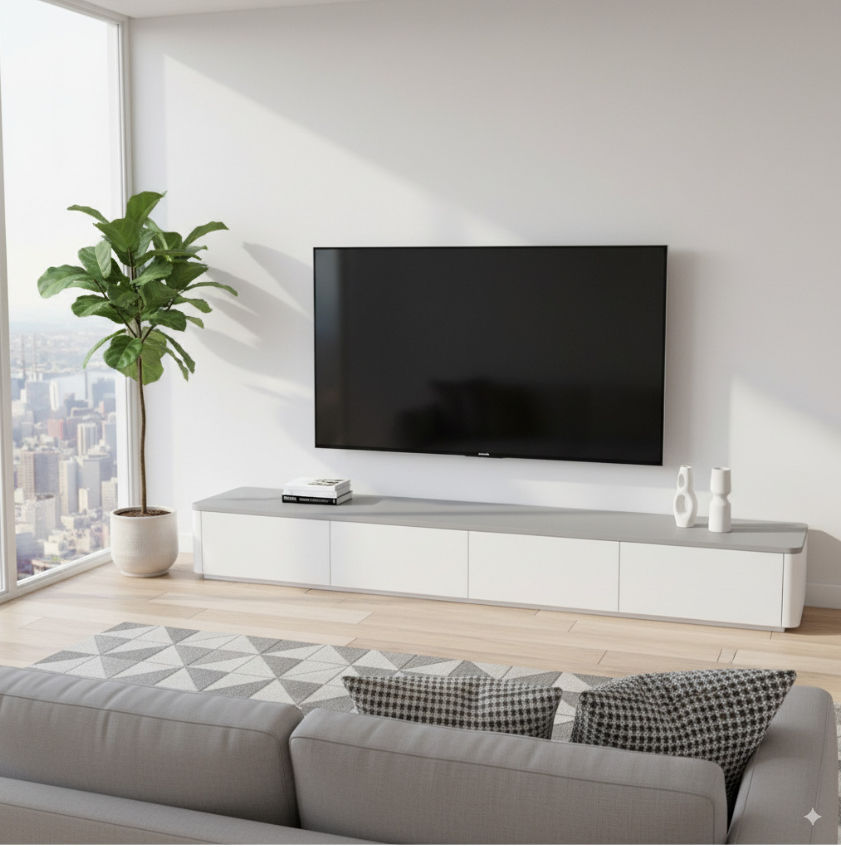 Ashley Tv Stand Grey and White