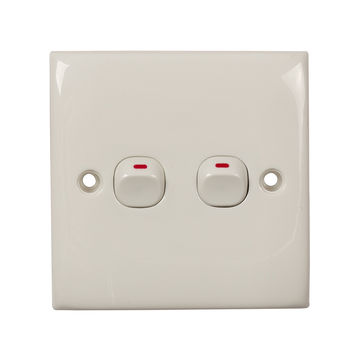Eurolux - Wall Switch - 2 Gang - 1 Way - 86mm x 86mm - White - 4 Pack